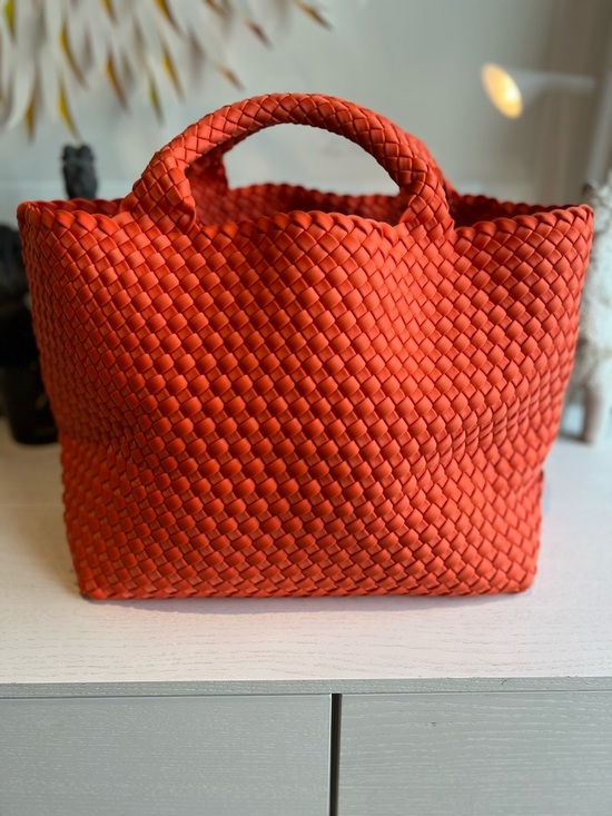 Naghedi Handbags - Naghedi Orange Woven Tote